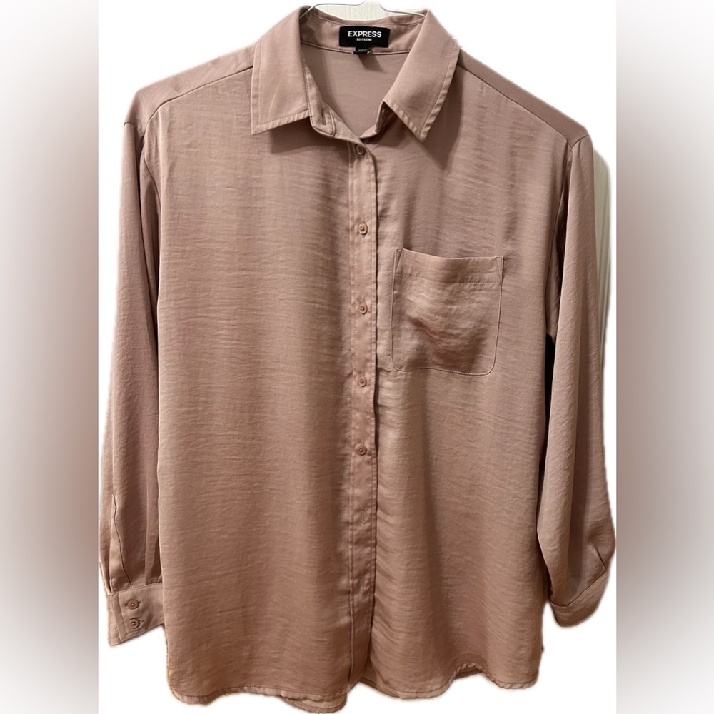 EXPRESS Boyfriend Collard, Long Sleeve, Button Down Shirt